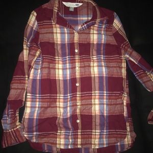 Button down plaid shirt